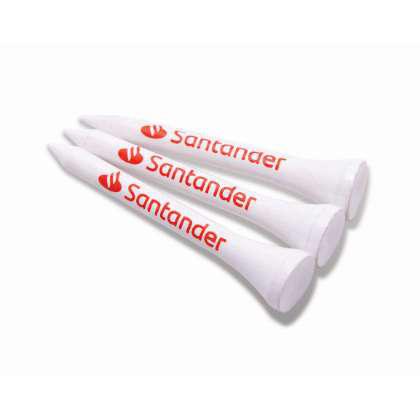 54MM WHITE BAMBOO GOLF TEES PRINTED 2 COLOURS ON THE SHANK