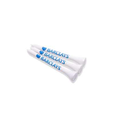 70MM WHITE BAMBOO GOLF TEES PRINTED 2 COLOURS ON THE SHANK