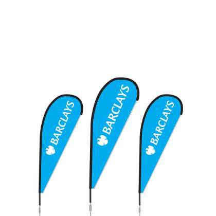 BAT FAN BEACH ADVERTISING FLAG/BANNER WITH GROUND SPIKE 105CM X 270CM