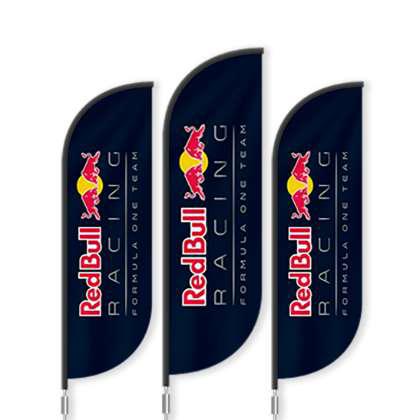 BAT FAN S ADVERTISING FLAG/BANNER WITH GROUND SPIKE 65CM X 200CM