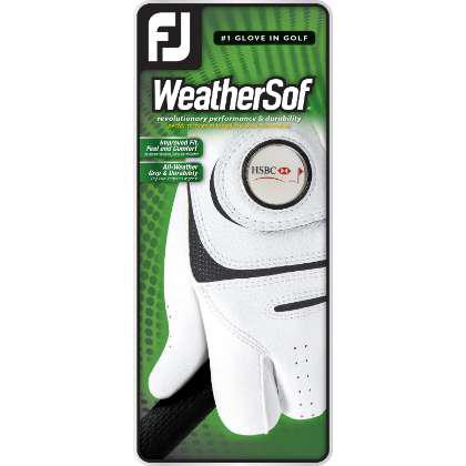 FJ (FOOTJOY) WEATHERSOF GOLF GLOVE WITH REMOVABLE BALL MARKER