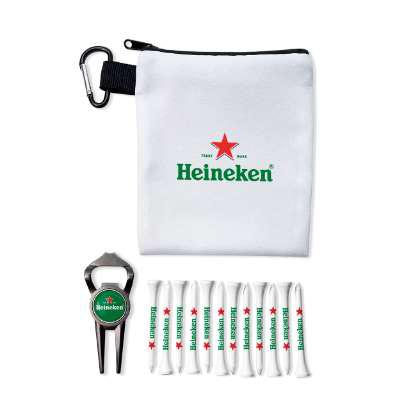 GEO BOTTLE OPENER POLYESTER ZIPPED GOLF BAG SET