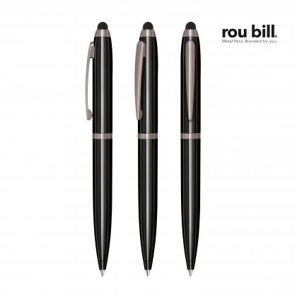 Rou bill® Nautic Black twist Ball Pen with Touch Pad