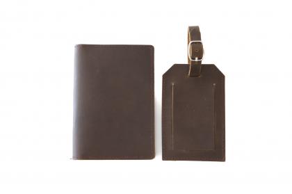 Tile Slim + Full Grain Leather Travel Set