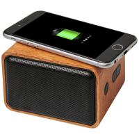 Wooden 3W speaker with wireless charging pad