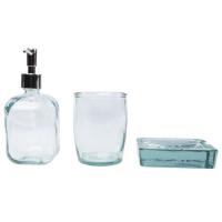 Jabony 3-piece recycled glass bathroom set