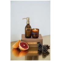 Wellmark Discovery 200 ml hand soap dispenser and 150 g scented candle set - bamboo fragrance