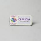 Always Recycled Reusable Name Badge – Rectangular Right Window - Magnet back