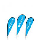 BAT FAN BEACH ADVERTISING FLAG/BANNER WITH GROUND SPIKE 105CM X 270CM