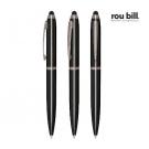Rou bill® Nautic Black twist Ball Pen with Touch Pad