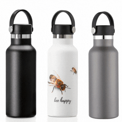 Santos recycled black 500ml insulated bottle