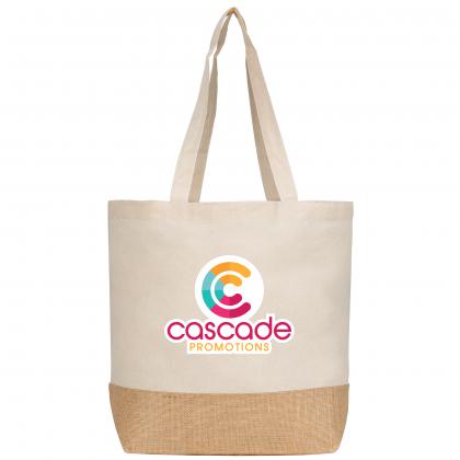 Rio™ Shopper Tote Bag - 5 oz. Recycled Cotton Blend with Jute