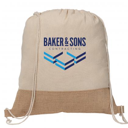 Rio&trade; 5 oz. Recycled Cotton and Jute Drawstring Bag