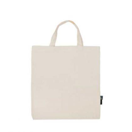Neutral Fairtrade Organic Shopping Bag W. Short Handles