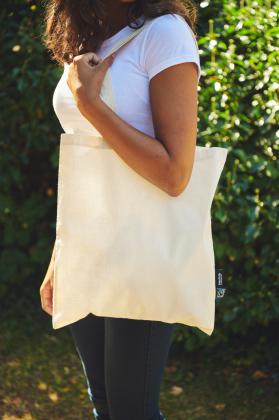 Neutral Fairtrade Organic Shopping Bag w. Long Handles