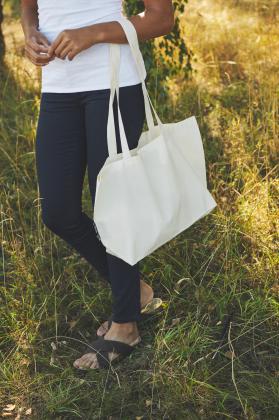 Neutral Fairtrade Organic Shopping Bag w. Gusset