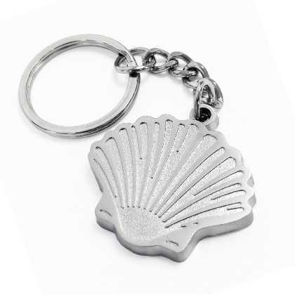 50mm  2 - Tone Sandblasted Keychain