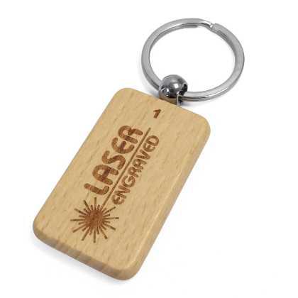 Rectangle-RC Wooden Keyrings - Laser Engraved
