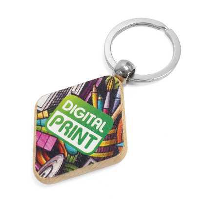 Diamond Wooden Keyrings - Digitally Printed
