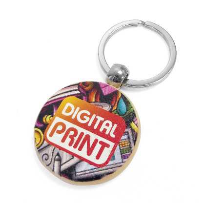 Round Wooden Keyrings - Digitally Printed