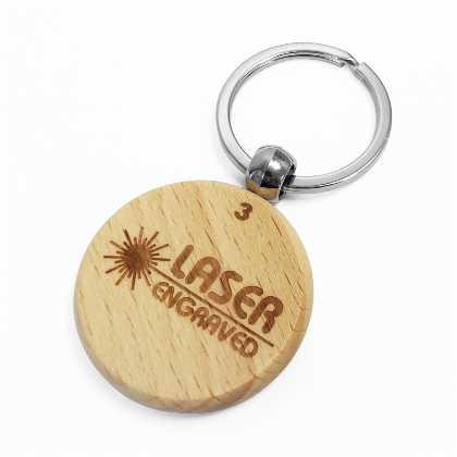 Round Wooden Keyrings - Laser Engraved