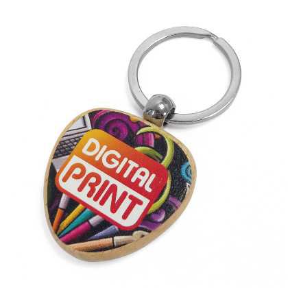 Heart Wooden Keyrings - Digitally Printed