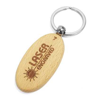 Oval Wooden Keyrings - Laser Engraved