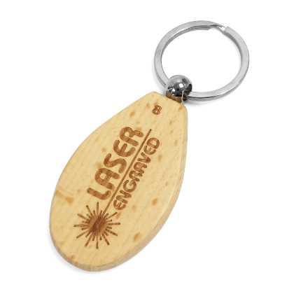 Teardrop Wooden Keyrings - Laser Engraved