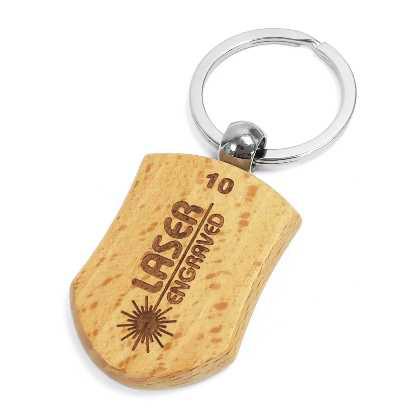 Shield Wooden Keyrings - Laser Engraved