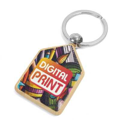 House Wooden Keyrings - Digitally Printed