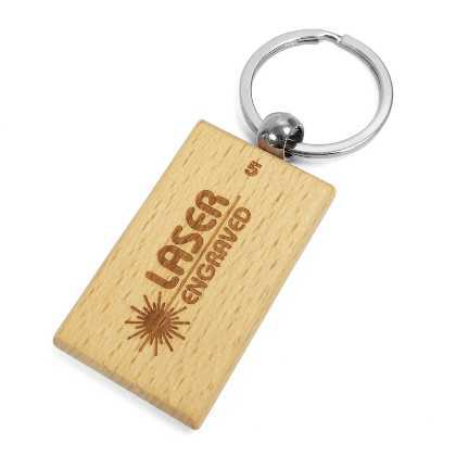 Small Rectangle-SC Wooden Keyrings - Laser Engraved