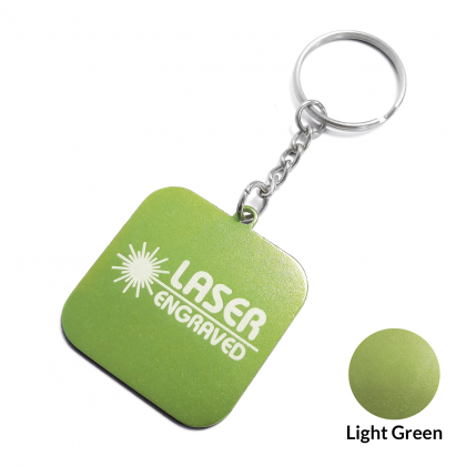 Square Aluminium Keyring - Laser Engraved - Lavender