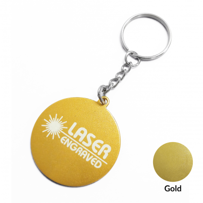 Square Aluminium Keyring - Laser Engraved - Gold