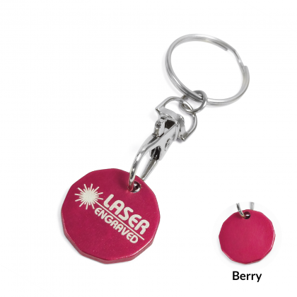 Round Aluminium Keyring - Laser Engraved - Berry