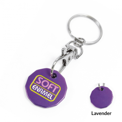 Round Aluminium Keyring - Soft Enamel Lavender