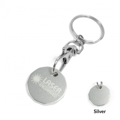 Round Aluminium Keyring - Laser Engraved - Silver
