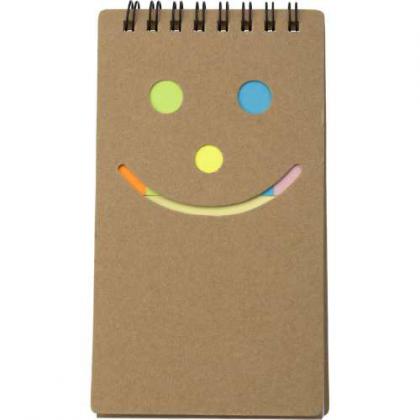 Notebook with sticky notes
