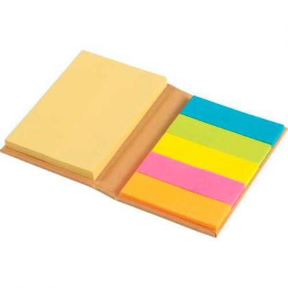 Notebook with sticky notes