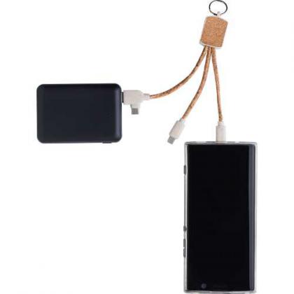 Stainless steel keychain with charging cable