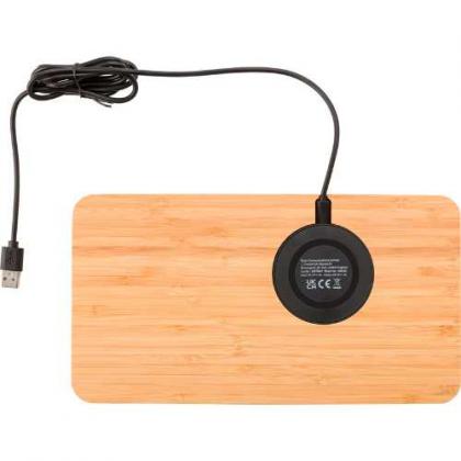 Bamboo desk organiser and charger