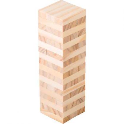 Wooden block tower game