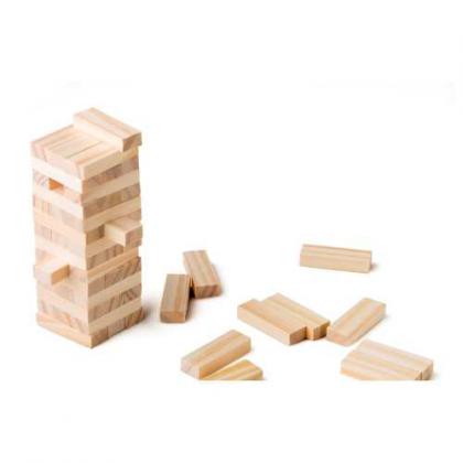 Wooden block tower game