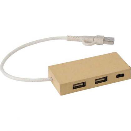 Aluminium and recycled paper USB hub