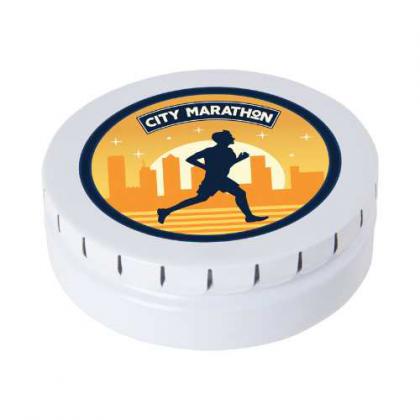 Large round click tin with dextrose mints