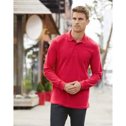 Gildan Premium Cotton Long Sleeve Double Pique Polo
