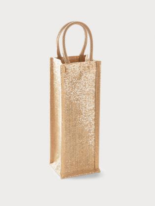 SHIMMER JUTE BOTTLE BAG