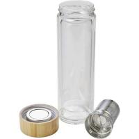 Glass and bamboo bottle with tea infuser (420ml)