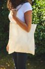 Neutral Fairtrade Organic Shopping Bag w. Long Handles