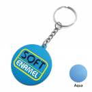 Round Aluminium Keyring - Soft Enamel - Aqua