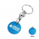 Round Aluminium Keyring - Laser Engraved - Blue